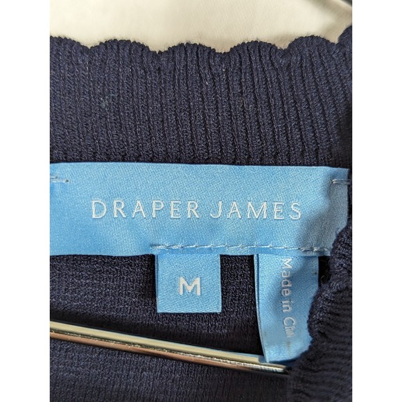 Draper James Navy Blue Dress with Sheer Polka Dot Detail - Picture 6 of 8